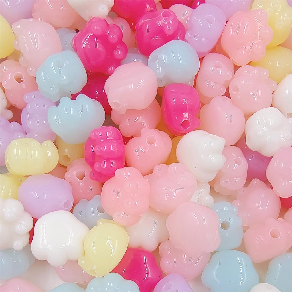 Милые 10 шт. ювелирные изделия, бусины в форме медвежьих лапок, макароны, сделай сам, яркие цвета, милый модный подарок, ожерелье ручной работы, браслет