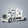 1:24 Грузовика-тягача Peterbilt 389 Модель игрушечного автомобиля из сплава Рулевое колесо Звук и свет Детская игрушка Коллекционные предметы Подарок на день рождения