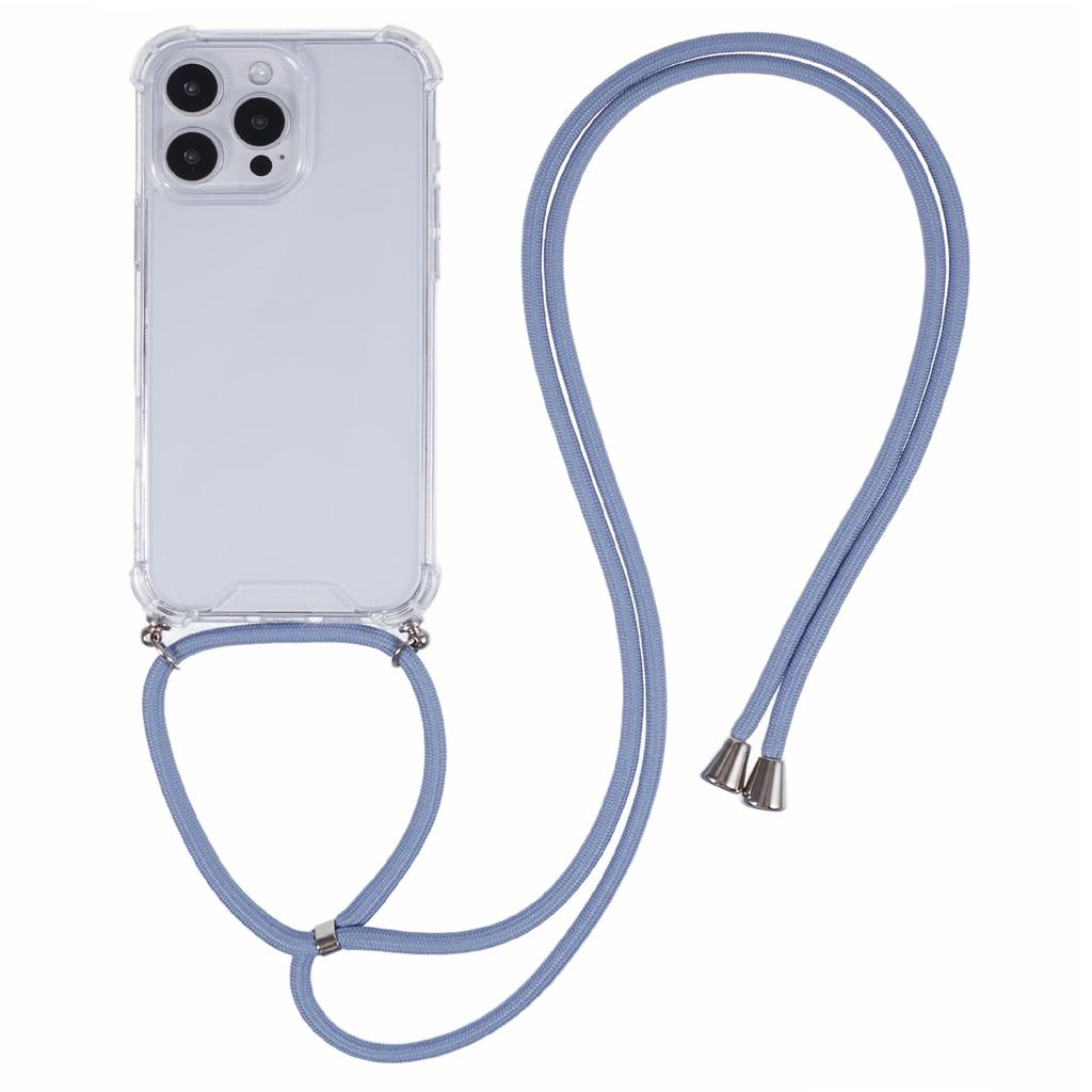 Для iPhone 16 Pro Чехол Усиленные 4 угла Акрил+ТПУ Чехол для телефона с регулируемым шнурком