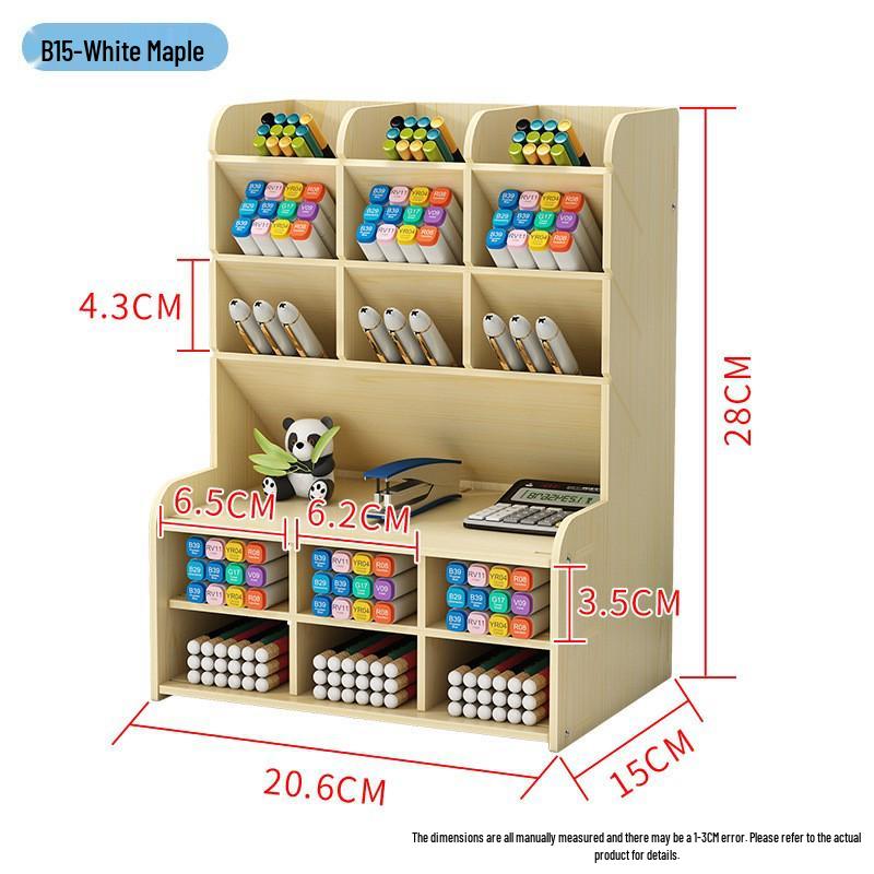 Деревянный настольный ящик для хранения и подставка для ручек в скандинавском стиле