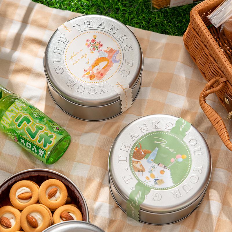 Банки для печенья и конфет Декоративные круглые жестяные коробки Упаковка для шоколадного печенья Банка для свечей Контейнеры для конфет Подарочная коробка