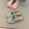 Cute Mary Jane Shoes 2025 Spring Gentle Fairy Wind Suede One Pedal Lazy Bag Head Slippers