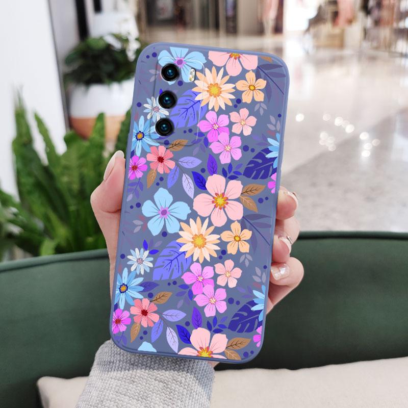 Яркий Цветочный Чехол для Телефона Huawei P40 P50 P30 P20 Pro Lite Nova 5t Y7A Mate 40 30 20 Pro Lite Жидкий Силиконовый Чехол