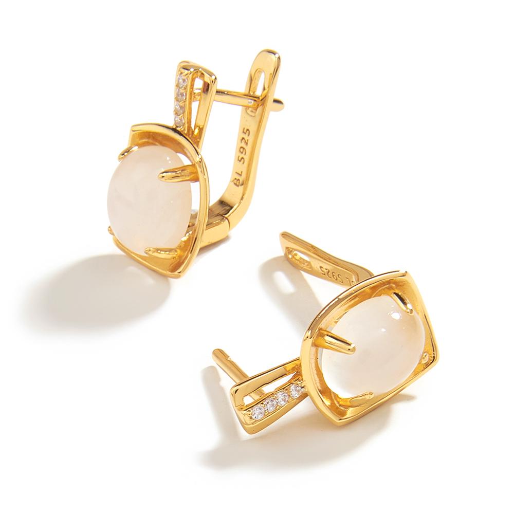 Комплект украшений из натурального белого лунного камня, овальные серьги 7*9 мм, кольцо, настоящий драгоценный камень, серебро 925 пробы, изысканные ювелирные изделия для женщин