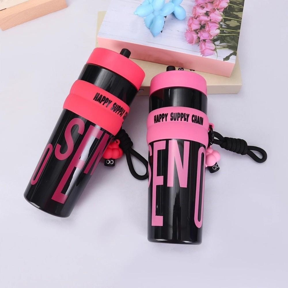 Durable Large Capacity Straw Tumbler Plastic Leak-proof Coffee Cup with Straw Temperature Resistant Straw Cup Sports