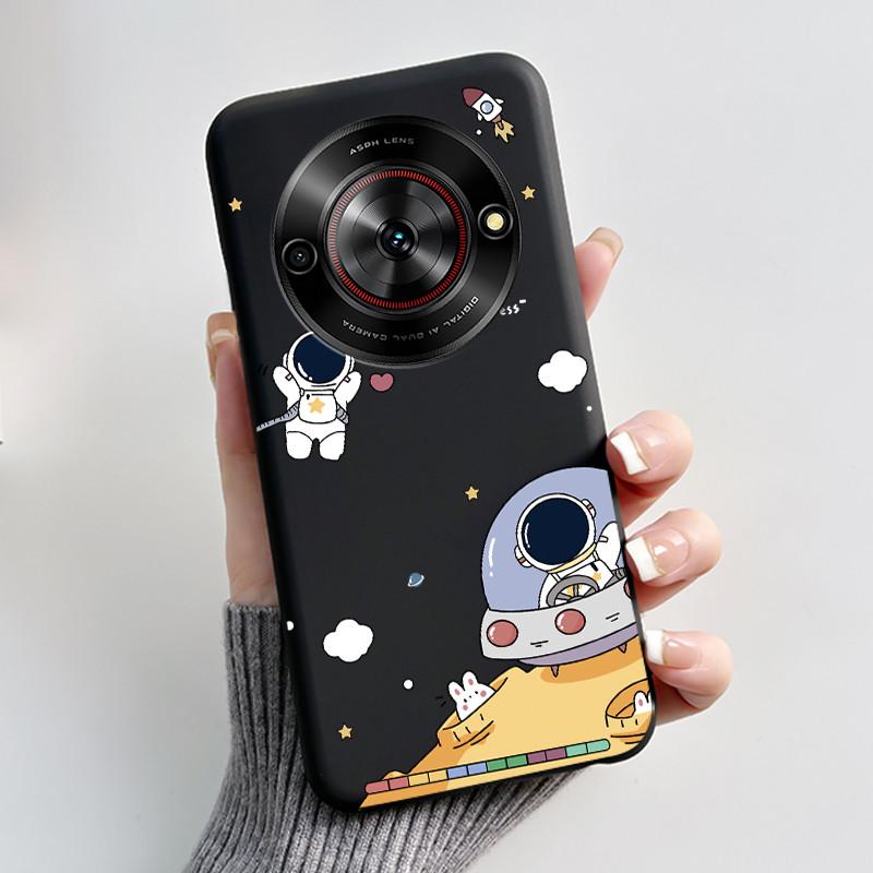 Милый Мультяшный Чехол Для ZTE Blade A75 5G/Nubia Focus 5G/Nubia Calf 5G Печатный Корпус Защитная Крышка Мягкий Силикон Черный Корпус