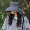 Korean Style Wide Brim Sun Hat Solid Color Women Bucket Hat Fashion Sun Protection Hat  Outdoor