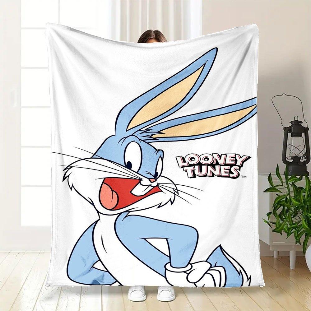 Looney Tunes Bugs Bunny Phone Case CoverBlanket Flannel Throw Blanket for Sofa, Bed, Travel, Camping, Office