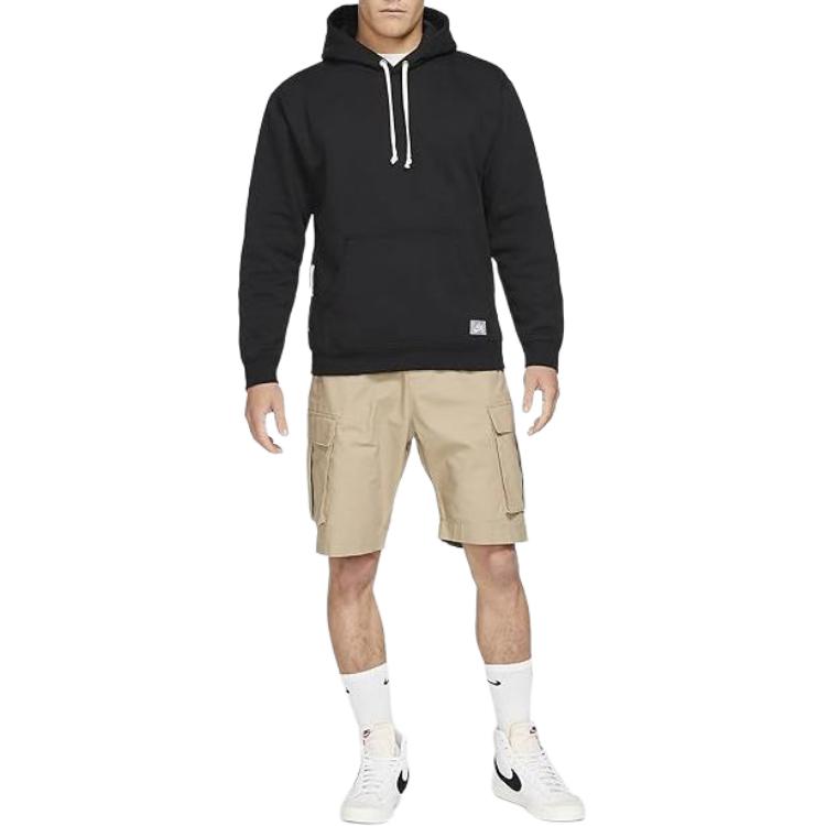 Nike Loose Solid Color Hoodie With Drawstring Men Tops Black DH0511-010