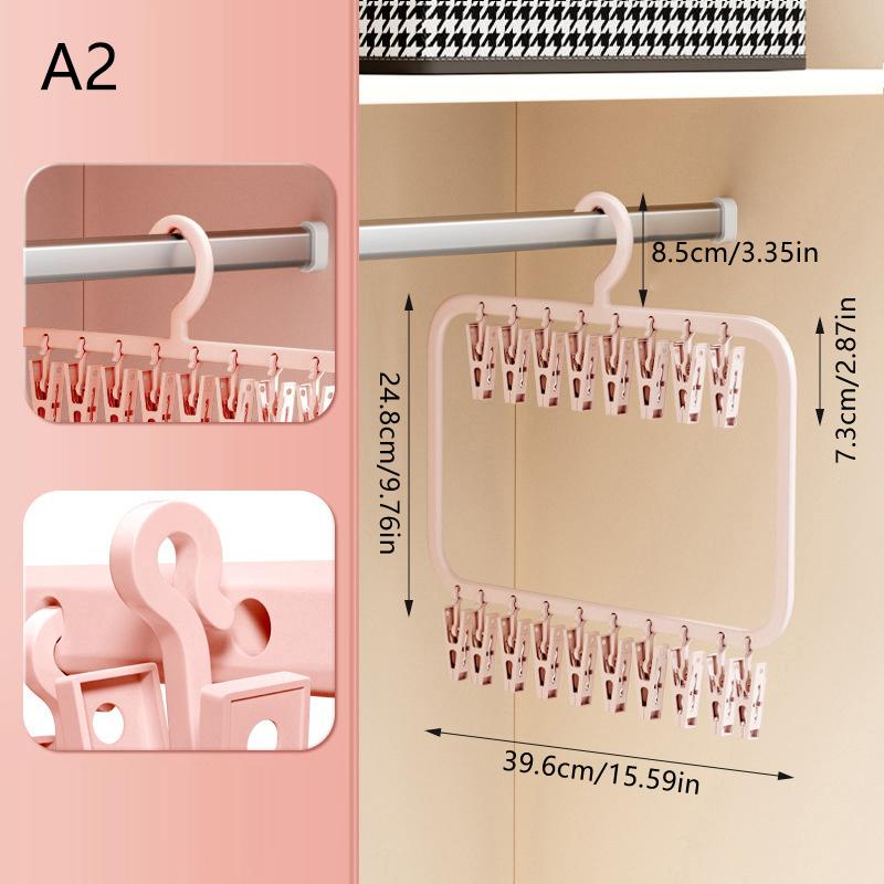 Multi-Clip Sock Drying Rack Multi-Functional Removable Space-Saving Socks Underwear Baby Saliva Towel Household Storage Rack