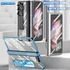 Transparente Case for Samsung Galaxy Z Fold 3 4 5 Magnetic with S Pen Tempered Film Kickstand Protection Cover