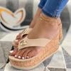 Women's Shoes Sponge Cake Plus Size Sandals Slope with Thick Bottom Flip Flops Women's Fashion Outer Wear Slippers
