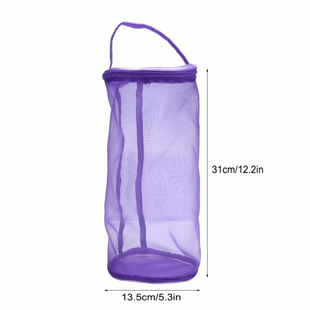 2pcs Yarn Dispenser Hole Crochet Thread Bag Zipper Closure Mesh Crochet Bag  For Crocheting