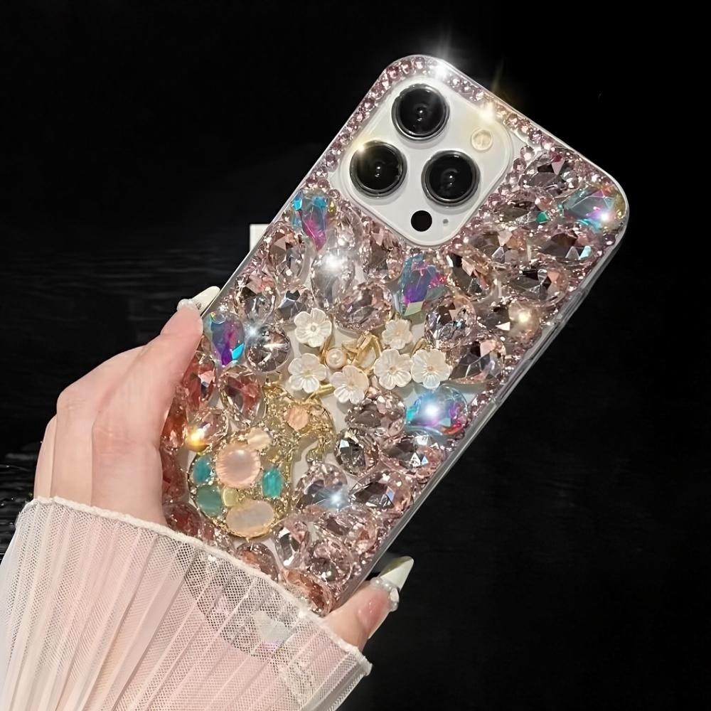 Glitter Rhinestone Phone Case For OPPO Realme P3 Pro Ultra P3X P1 5G Bling Crystal Floral Gem Cover