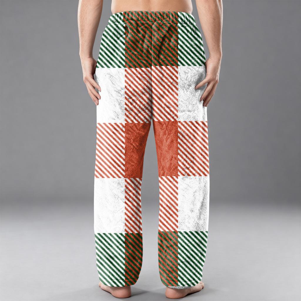 Мужские фланелевые повседневные брюки с карманом, Повседневные брюки с принтованным карманом, Домашние брюки для сна