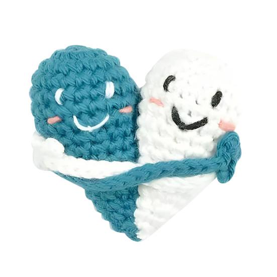 Вязаные крючком карманные сердечки Два обнимающихся сердца Вязаные крючком карманные обнимающиеся сердечки ручной работы