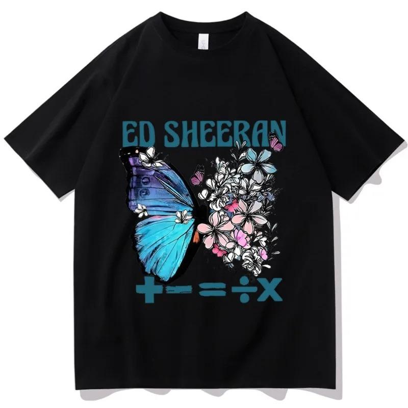 Летняя футболка Ed Sheeran Футболка The Mathematics Tour Мерч Ed Sheeran Подарок фанату Ed Sheeran Женские рубашки с коротким рукавом и круглым вырезом Унисекс