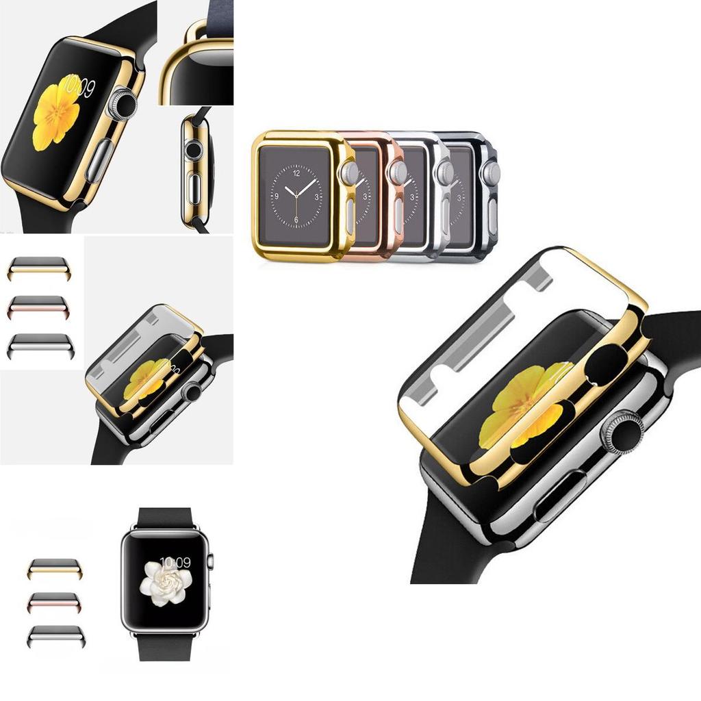 Защитный чехол для Apple Watch, жесткий чехол с гальваническим покрытием из поликарбоната, защитный рукав