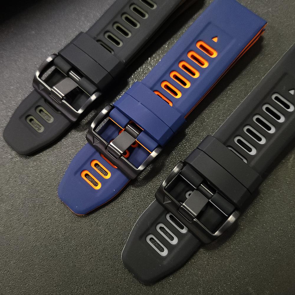 Two-Tone Soft Silicone Strap For Garmin Fenix 7X Pro QuickFit 26mm Watch Band For Garmin epix Pro Gen 2 51mm Watchband Bracelet