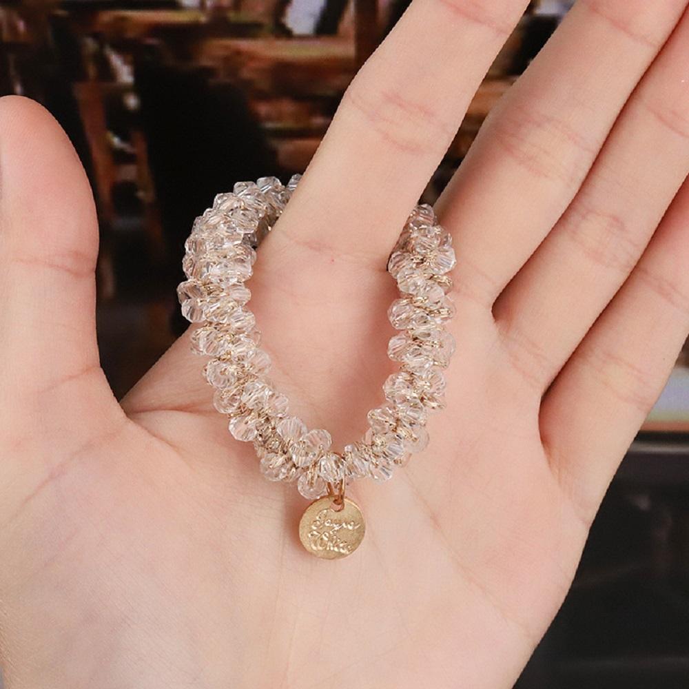 Hair Accessories Headband Girls Elastic Beads Rhinestone Pearl Headwear Hair Rings Hair Rope