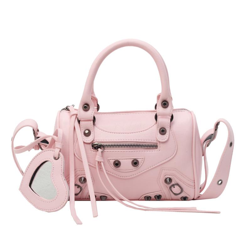 This Year's Popular Bag 2025 New Korean Version of Fashion Rivets Personalized Trend Women's Portable Messenger Small Square Bag Pu