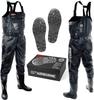 Waders Chest High Waders Radial Sole AIRBORNE XXL Black Disaster Prevention Disaster [Dress] [Height] 180~185 [Boots] 28~28.5