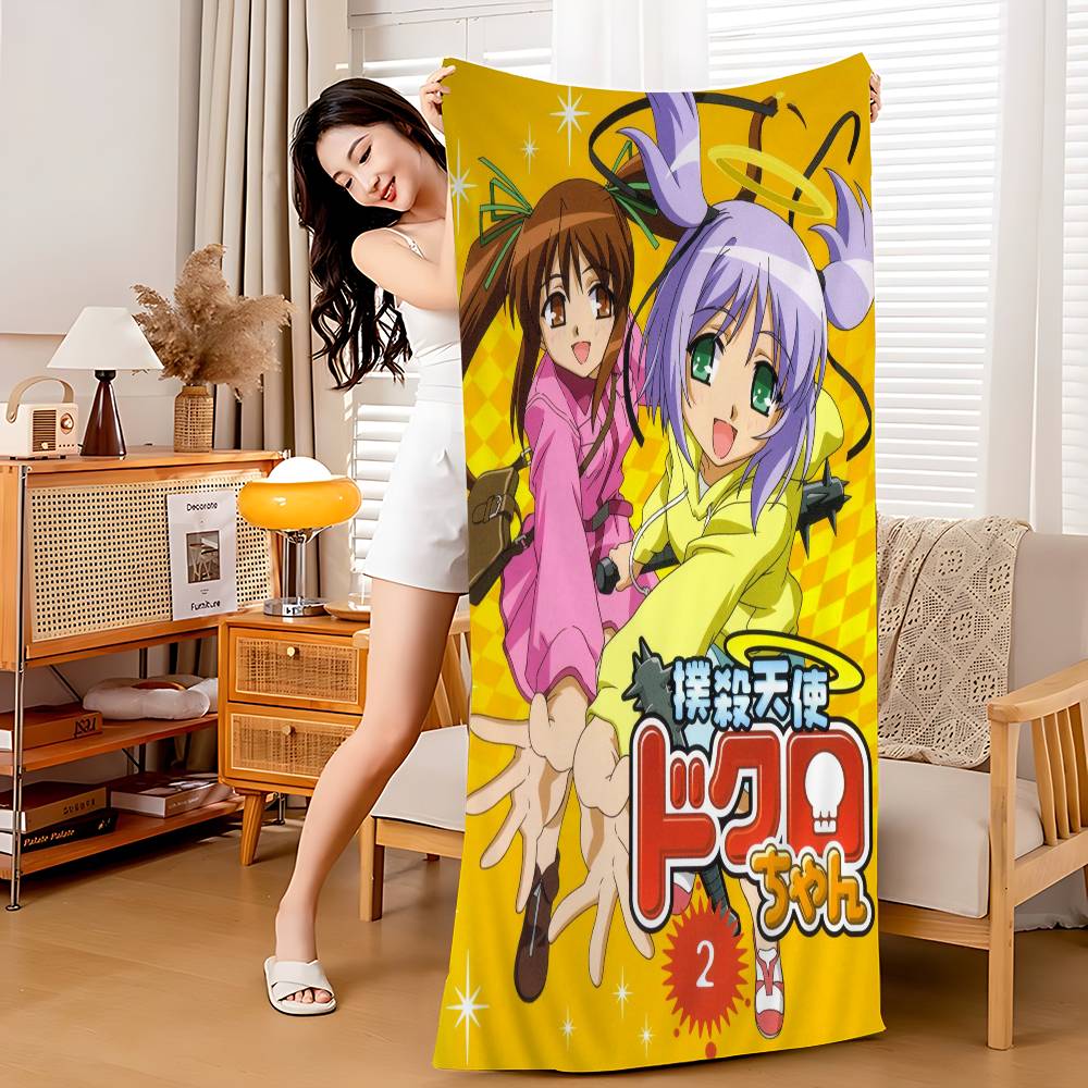 Bokusatsu Tenshi Dokuro Chan Большие Микрофибровые Пляжные Полотенца Быстросохнущее Полотенце Песчаные Пляжные Полотенца Полотенце для Бассейна для Путешествий Пляжный Бассейн Йога
