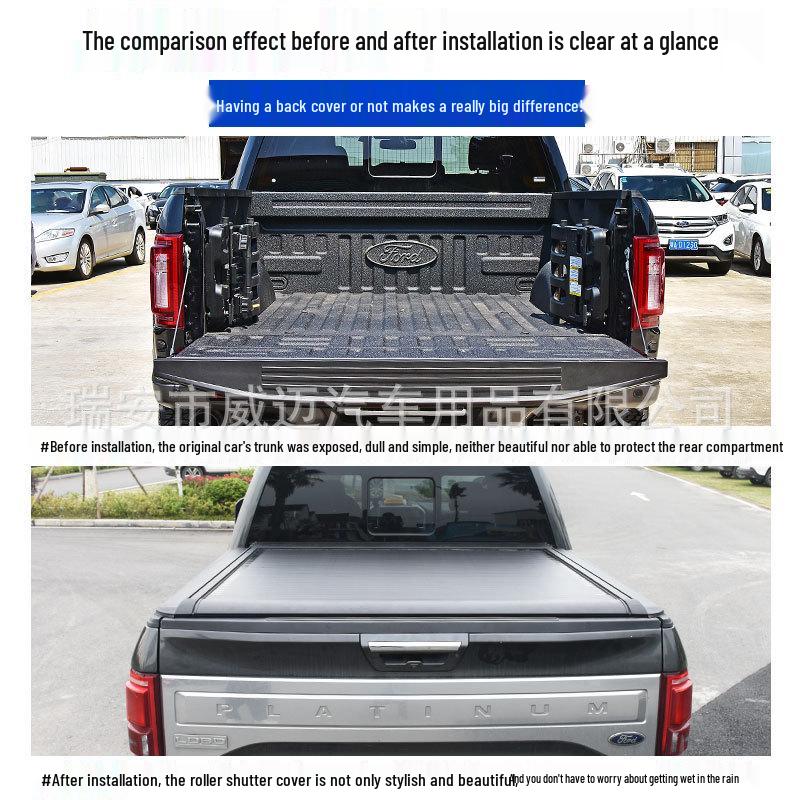 Fits 2015-2022 Ford Raptor F150: Electric Roll-Up Tailgate Cover - Truck Accessories