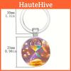 Cute Style Rainbow Time Sandglass Keychain Made Of Zinc Alloy With Round Glass For Key Chain