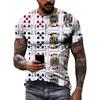 Men's Novelty Funny T-Shirt 3D Print Poker Cards Graphic T Shirts for Men Casual Short Sleeve T-Shirts