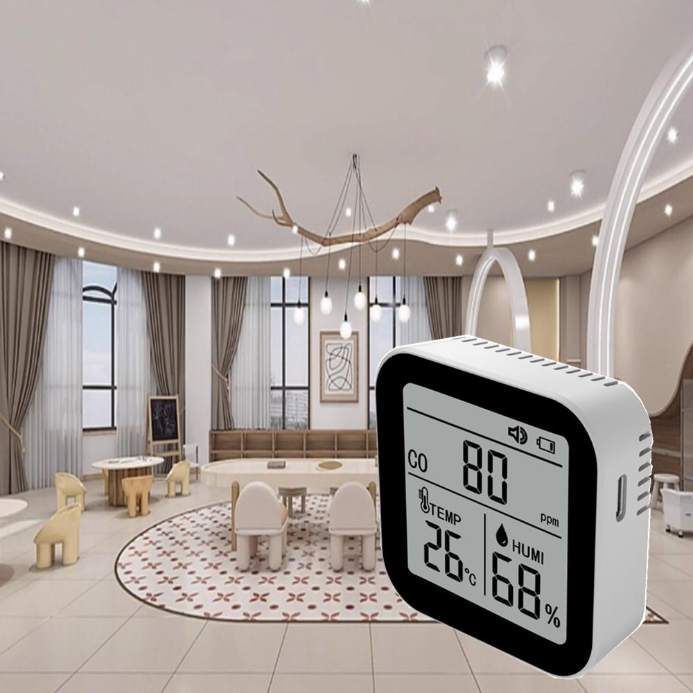3 In 1 Air Quality Monitor High Accurate CO Carbon Monoxide Temperature Humidity Detector with