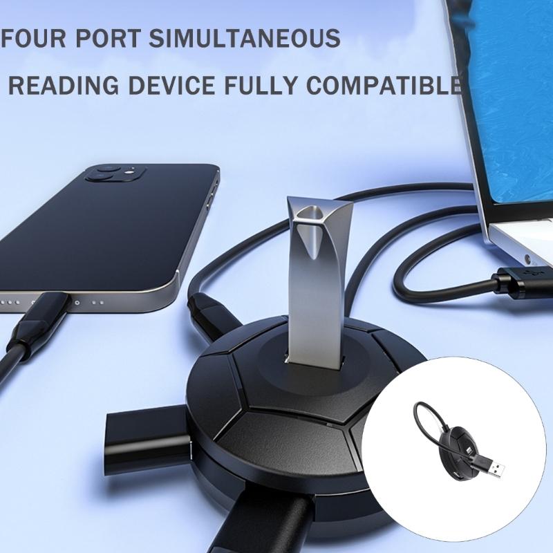 4-портовый USB-хаб Расширитель USB 2.0 Высокоскоростная передача Для стабильного подключения устройств Передача