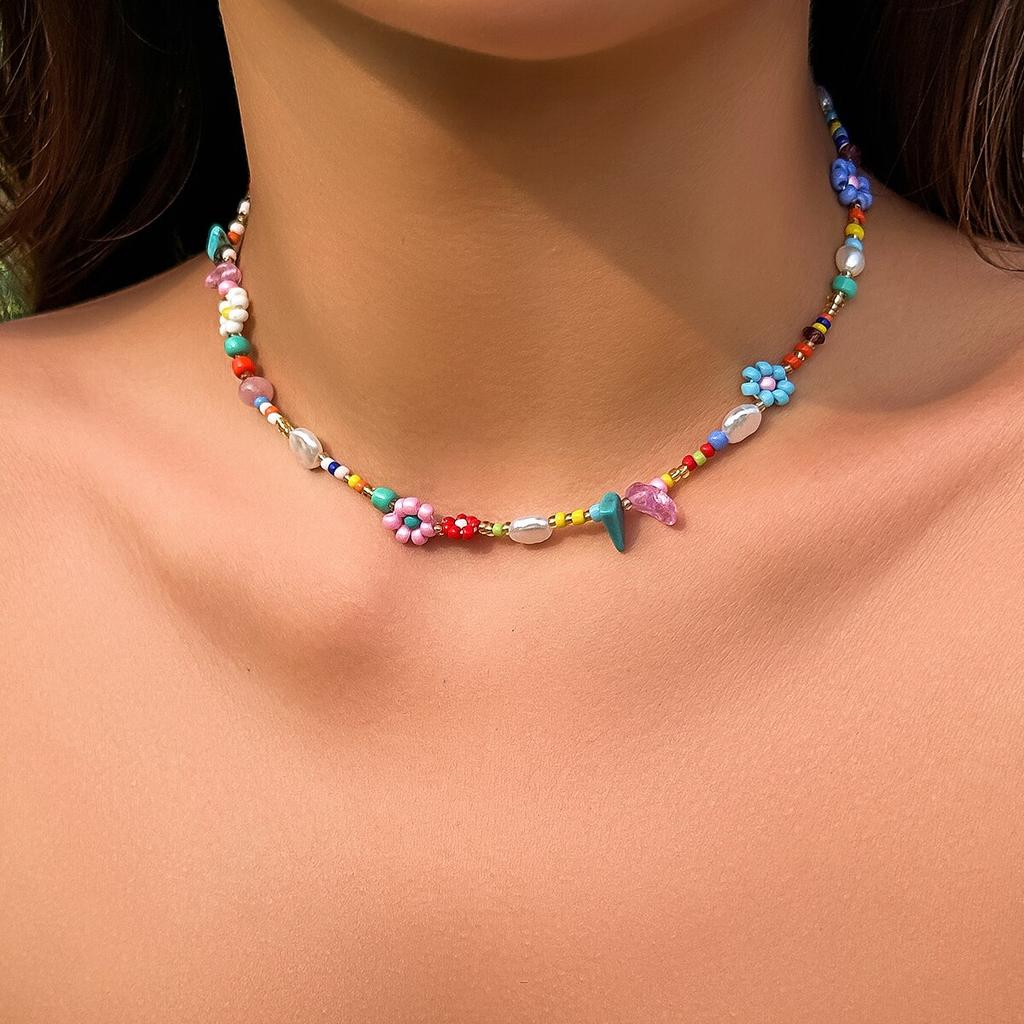 Boho Simple бусины искусственный жемчуг колье колье для женщин и мужчин винтажная нержавеющая сталь ручная работа цепь эстетический Y2K ювелирные изделия подарок