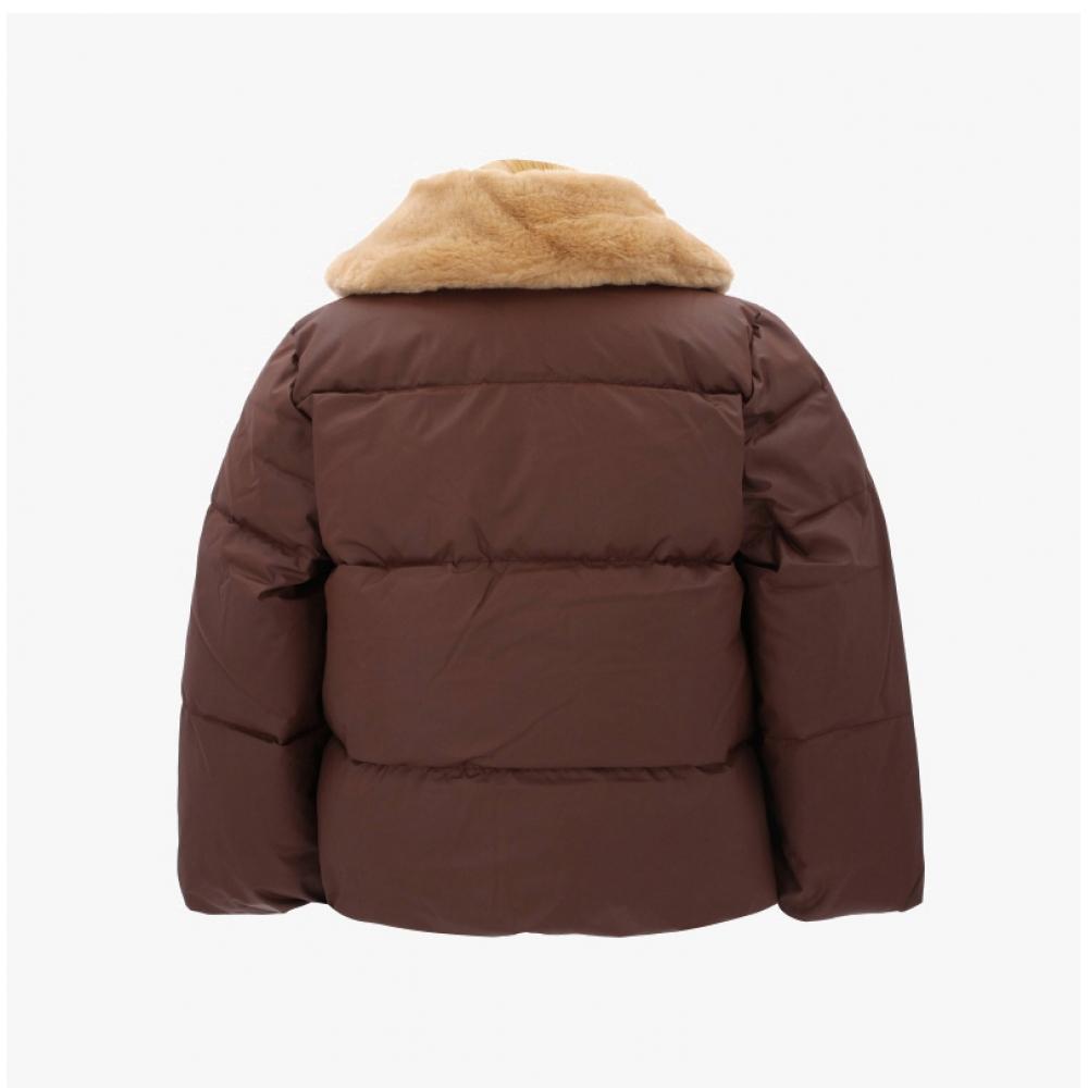 Mini Rodini 2471013316 Куртка-пуховик с вышивкой собаки Детская куртка-пуховик с собакой