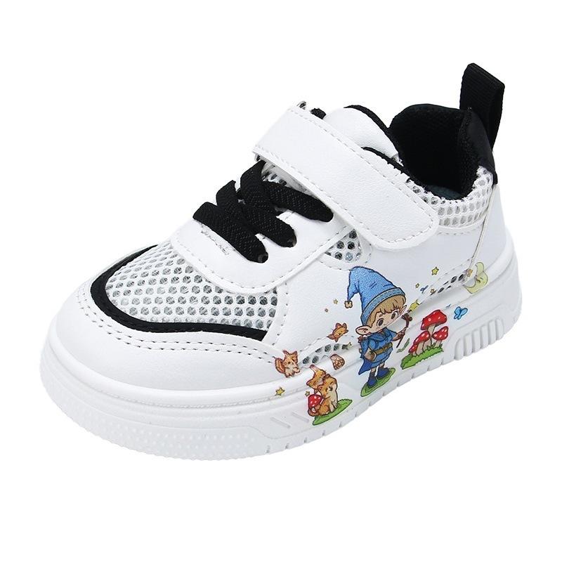 Summer Autumn Kids Toddler Shoes Cartoon Leather Low Top Sneakers For Boys Girls White Casual Walking Trainers