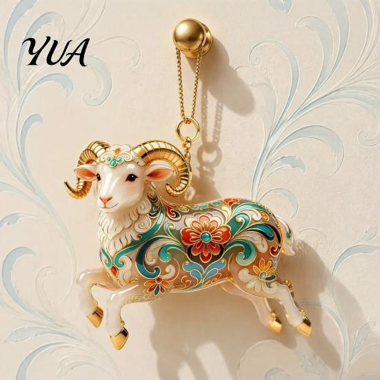 Reusable Seasonal Home Decor 2D Acrylic Goat Christmas Ornament, Cute Animal Sheep Hanging for Easy Festival Decoration Tree, Holiday Party
