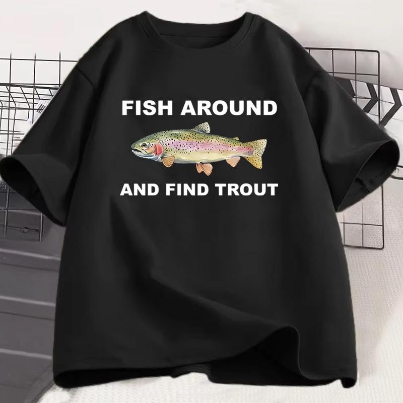 Funny Colorful Fish Print Shirts Humor Tee Short Sleeve Unisex Unisex Clothes Tops New Style Hot Sale Fishing Tshirt For