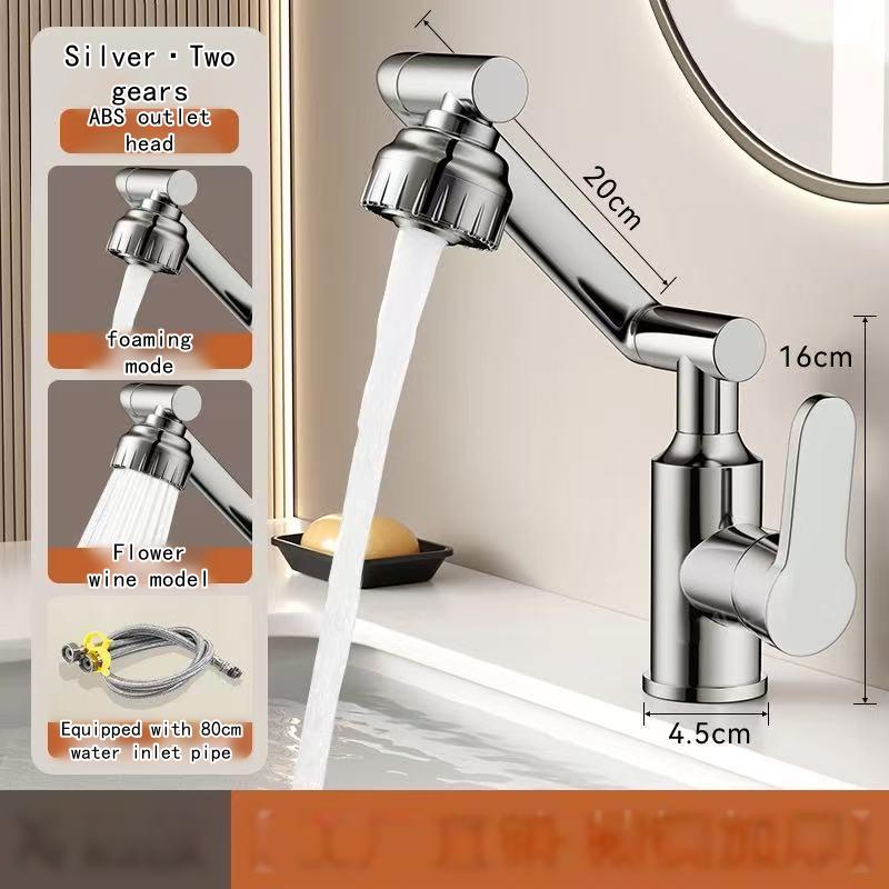 Stainless Steel Two-way Faucet Basin Cold and Hot Water Faucet for Home Bathroom
