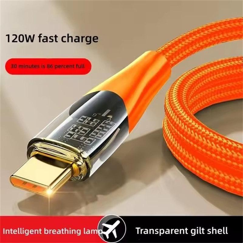 120 Вт 6A USB-кабель Type C, сверхбыстрый зарядный шнур для передачи данных для Xiaomi 12 Redmi Note 11 Samsung S23 S22 Huawei Type-C, зарядный шнур