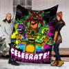 1pc Freddy bear2 Theme Blanket - Digital Print, Polyester, Cozy for All Seasons, Perfect for Outdoor, Camping, and Travel
