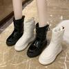 Fashion Snow Boots Women's Autumn Winter 2024 New Lady Plus Velvet Thick Warm Cotton Shoes Woman Mid Calf Waterproof Platform Short Boot