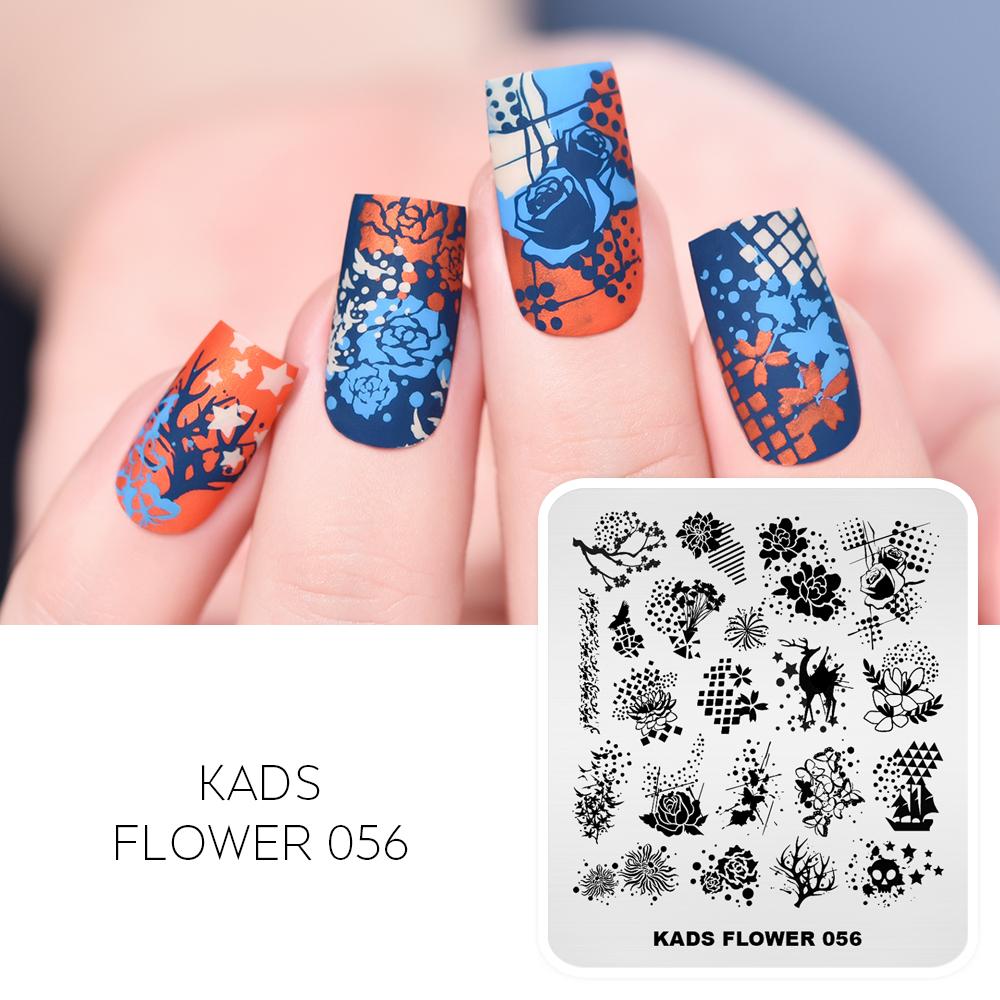 kads 53 Flower Series Nail Stamping Plates DIY Manicure Stamping Plate for Nail Art Template Nail Art Stamp Plates