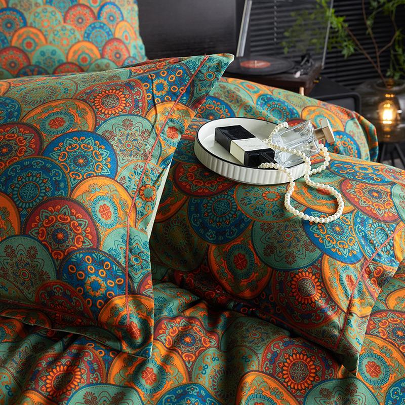 Пододеяльник Двухслойный комплект постельного белья Yann Retro Комплект постельного белья Постельное белье Queen King Size Наволочки