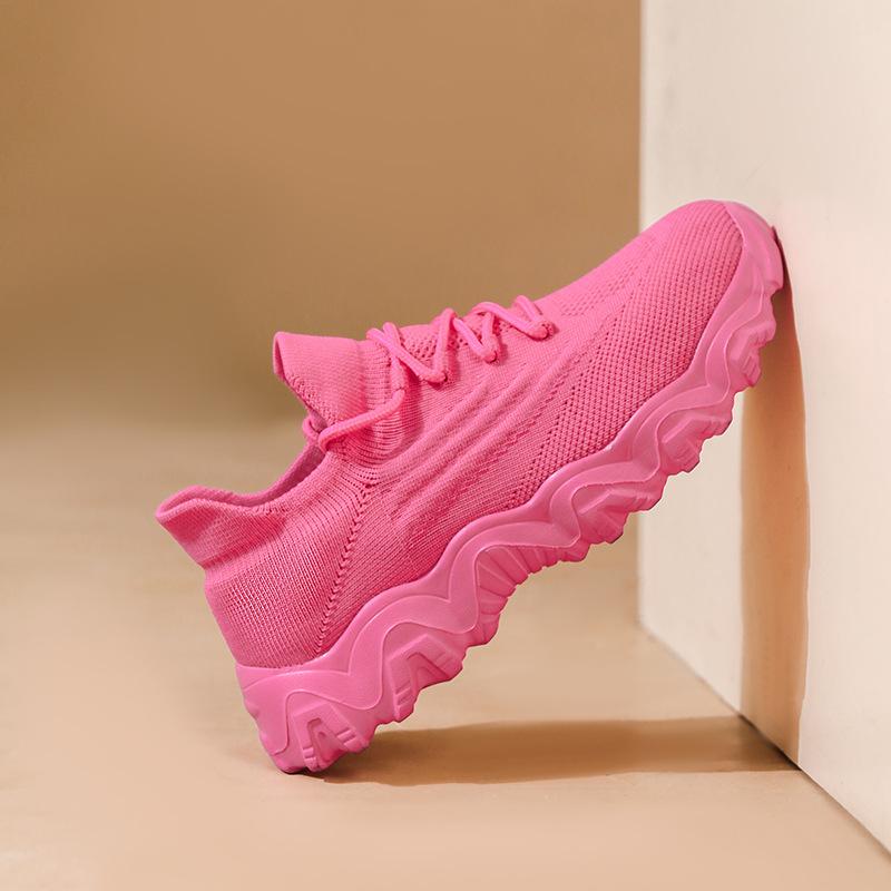 Новая женская спортивная обувь из летучего трикотажа весна-лето мягкая подошва повседневная материнская сетчатая обувь низкий верх беговые студенческие туфли тренд