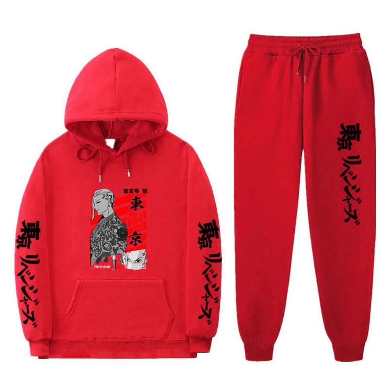 Мужской оверсайз комплект из худи и брюк Streetwear с мультяшным принтом, свободный крой, утепленный флисом, повседневный спортивный костюм