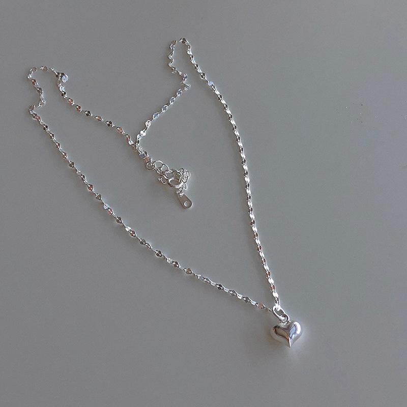 Love Necklace Femininity Internet Celebrity Fashionable Metal Peach Heart Collarbone Chain Tide Light Luxury Heart Shape Chain