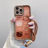 Милый Коричневый Высокий Бамбук Подходит для Apple 16PRO Мультяшный Чехол для Мобильного Телефона Iphone15 Кукла Шнурок KT Cat Защита от Падений