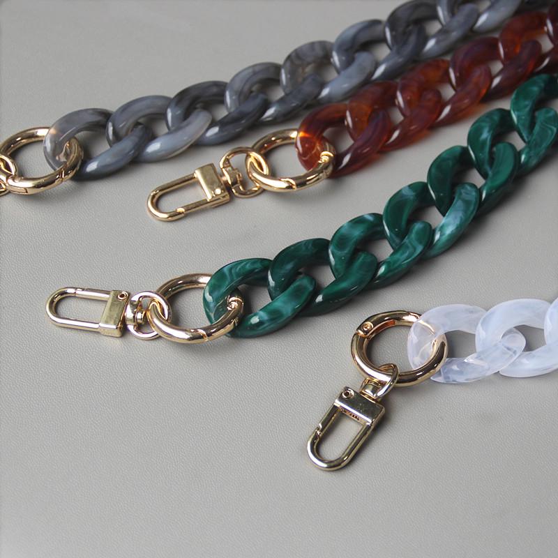 New Fashion Woman Handbag Accessory Chain Detachable Replacement White Beige Red Blue Grey Strap Women Shoulder DIY Resin Chain