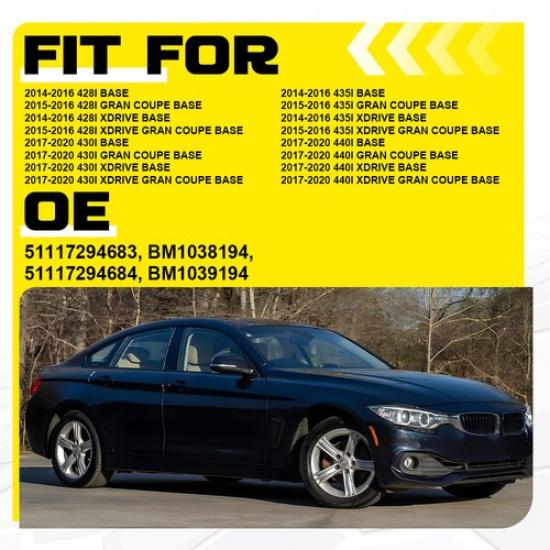 Fog Light Trim Lamp Cover For 2015-2016 BMW 428I XDrive Gran Coupe Base Black