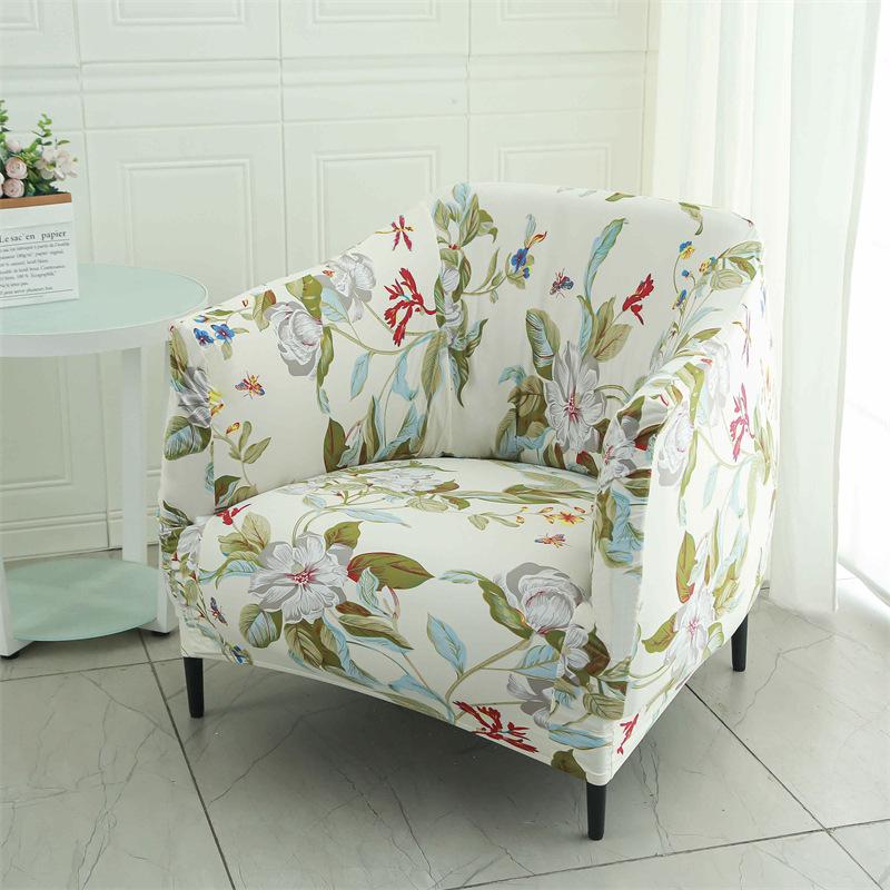 Все включено Чехол на кресло-бочку Защита мебели Эластичная ткань Чехол на кресло с подлокотниками Диван Чехол для дивана Интернет-кафе Бар Офис Диван Накидка